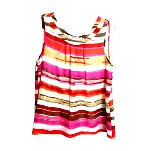 Christopher Banks Lined Women's Tank Size M Round neck multicolor sleeveless